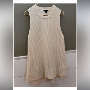 J.Crew Womens Cream Knit Sweater Vest Cotton Nylon Academia Wool Blend jcrew